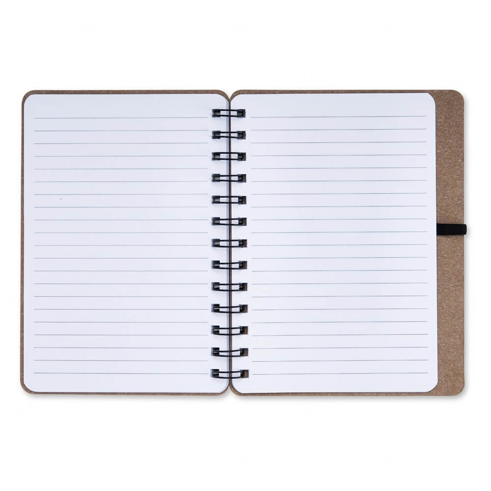 Caderneta B6 Kraft com Wire-o Personalizada - 17,5 x 13,5 cm 