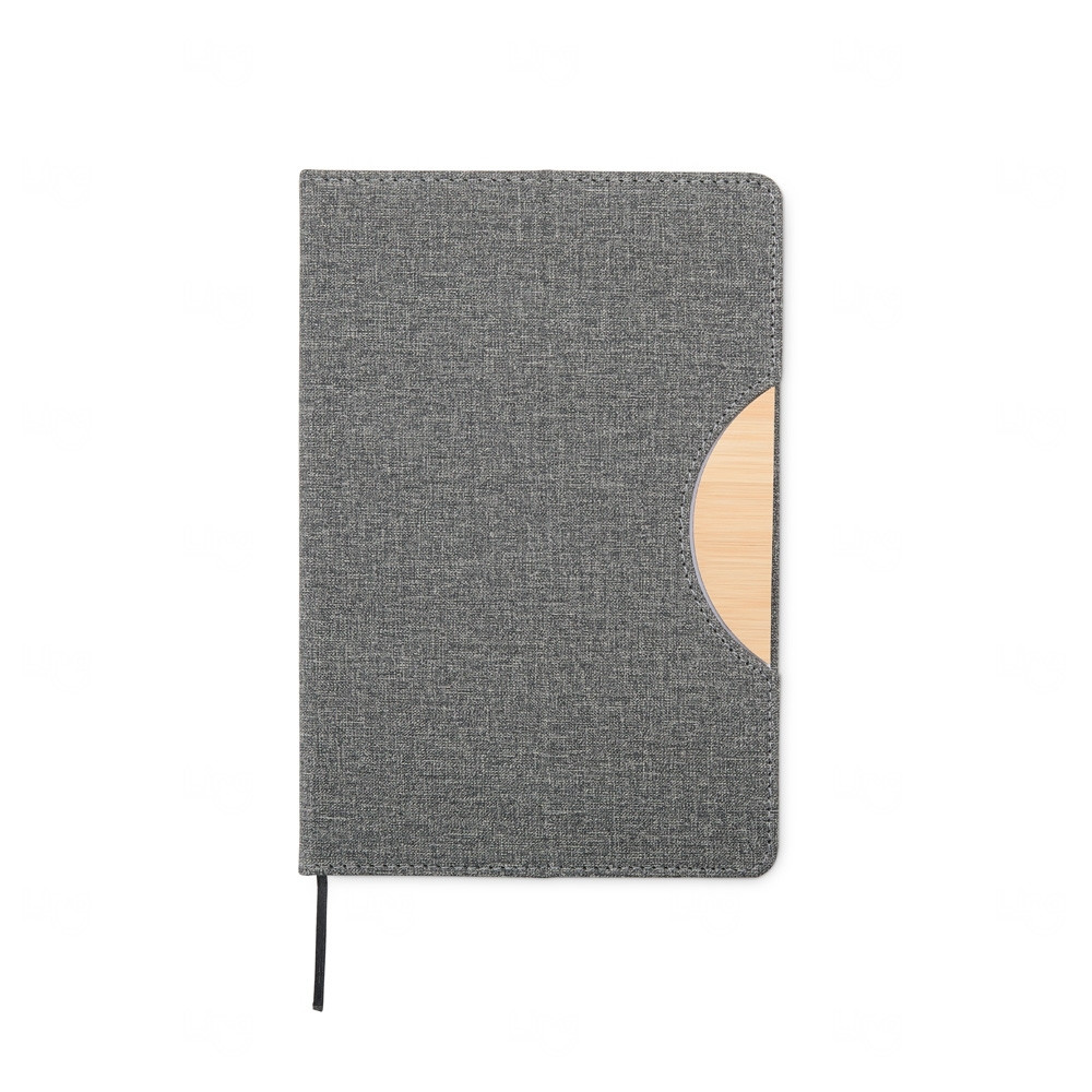 Caderneta Ecológica com Suporte Celular Personalizada - 21x14,3cm Cinza