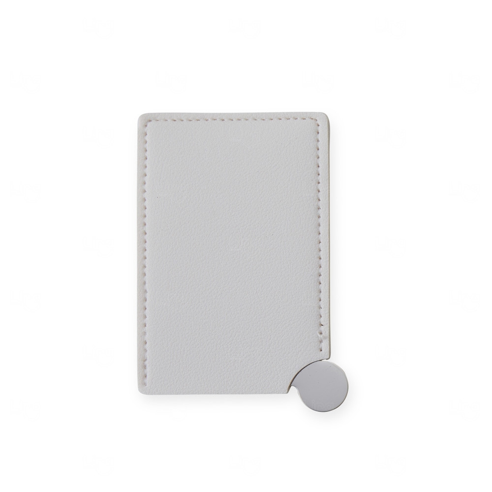 Espelho de Bolso em Aço Inox Personalizado Branco