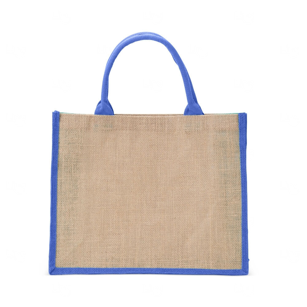 Sacola Ecológica de Juta Personalizada - 30,7 x 38 cm Azul