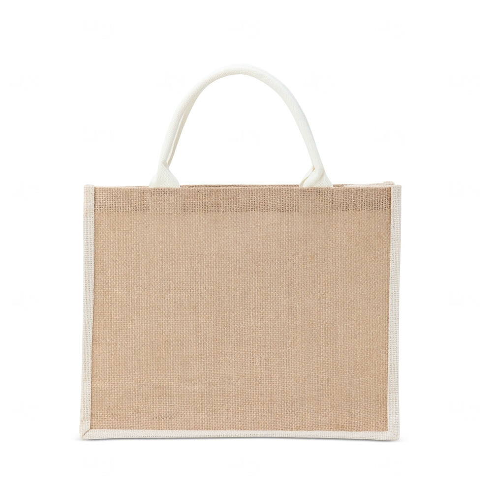 Sacola Ecológica de Juta Personalizada - 30,7 x 38 cm Branco