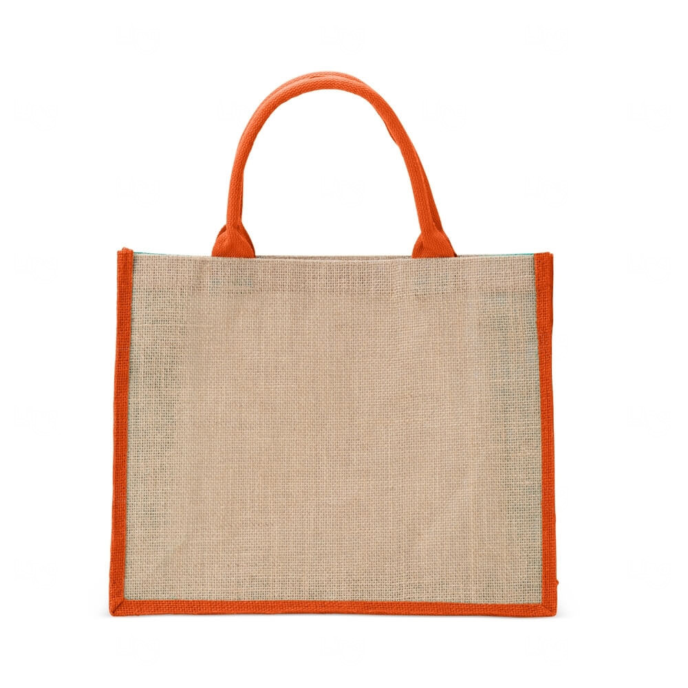 Sacola Ecológica de Juta Personalizada - 30,7 x 38 cm Laranja