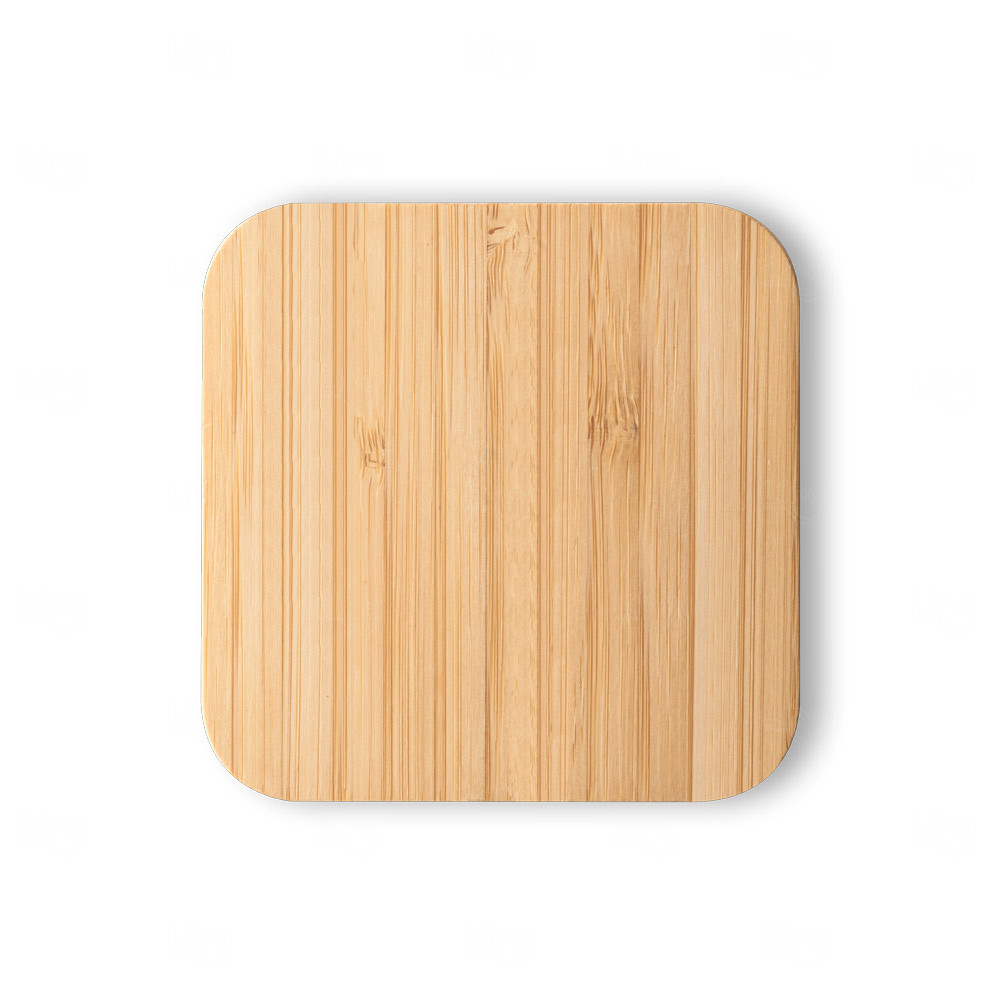 Base de Carregamento Wireless 15W em Bambu com Hub Personalizado 
