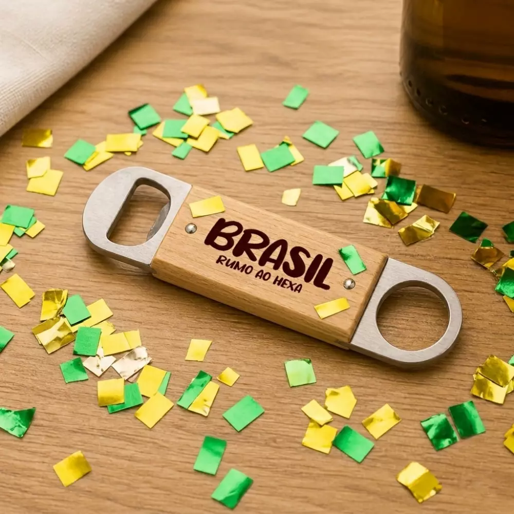 Abridor de Garrafa em Madeira Personalizado 