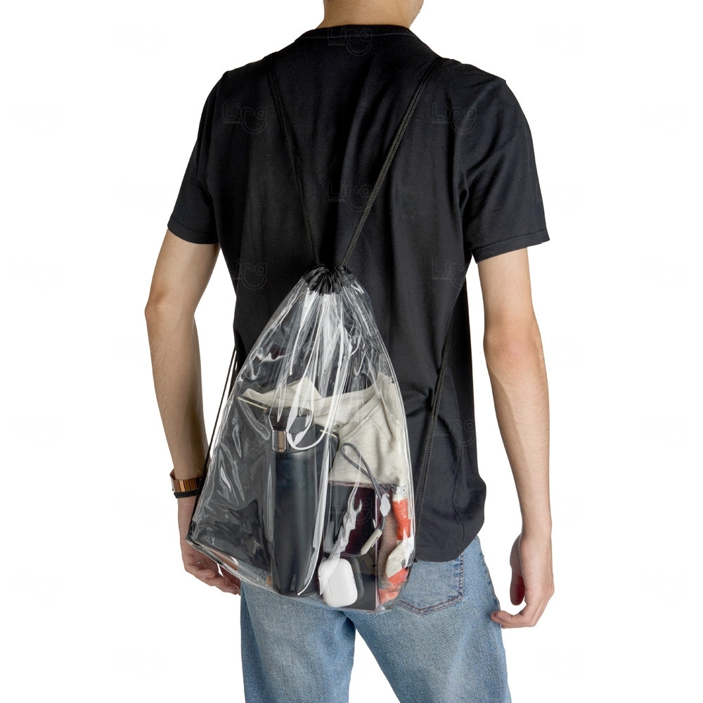 Sacochila Transparente Personalizada - 46 x 34 cm 