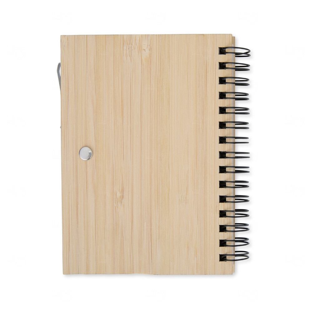 Caderneta Ecológica com Caneta Bambu Personalizada - 14 x 10,6 cm 