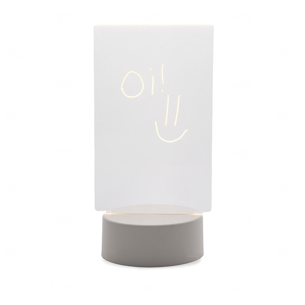 Luminária LED de Mesa com Tela para Anotações Personalizada Branco