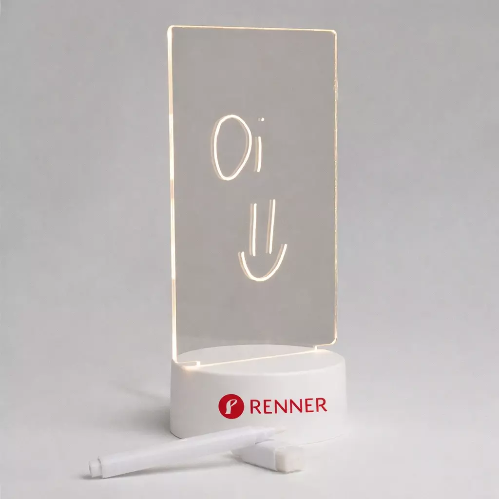 Luminária LED de Mesa com Tela para Anotações Personalizada 