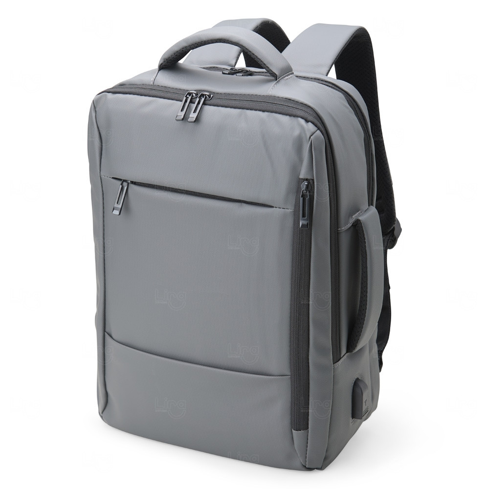 Mochila Executiva 23L em Couro Sintético com USB 