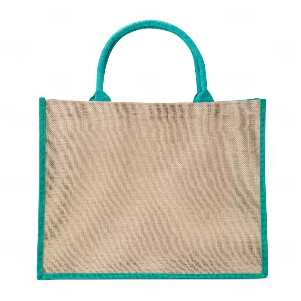 Sacola Ecológica de Juta Personalizada - 35 x 45 cm Verde Água
