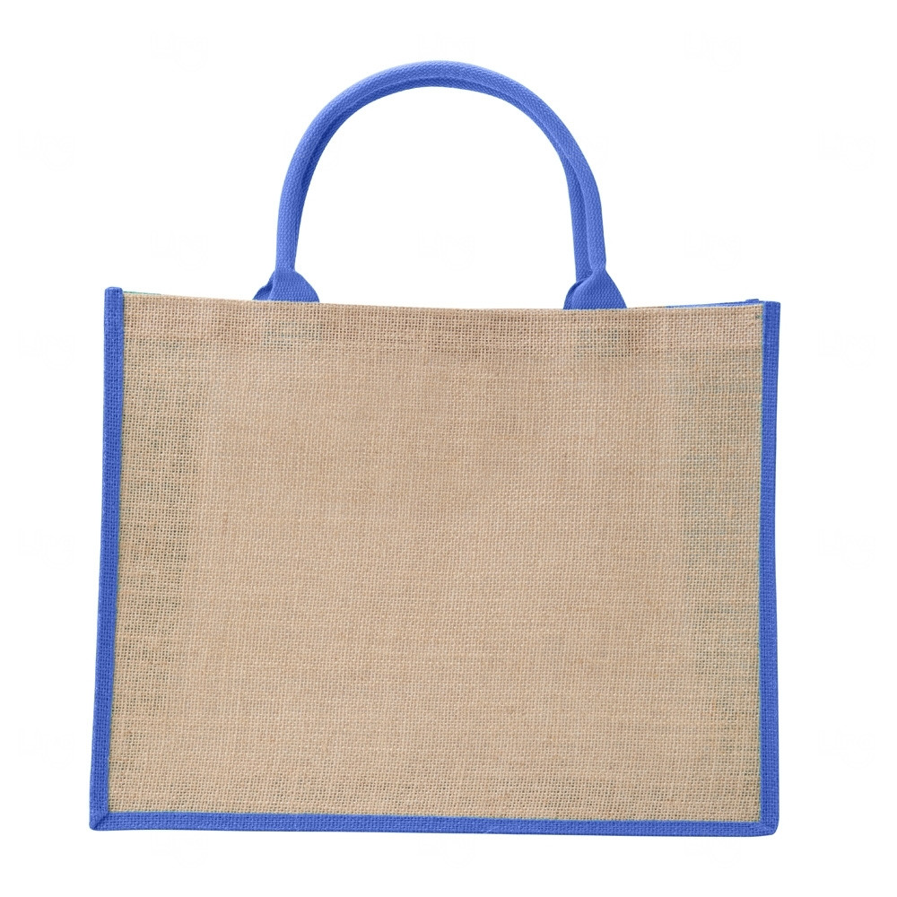 Sacola Ecológica de Juta Personalizada - 35 x 45 cm Azul