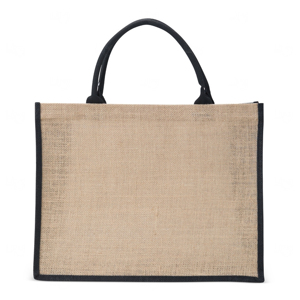 Sacola Ecológica de Juta Personalizada - 35 x 45 cm Preto