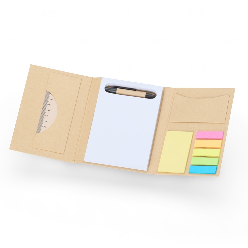Kit Bloco de Notas Ecológico Personalizado - 15,5 x 10,8 cm Kraft