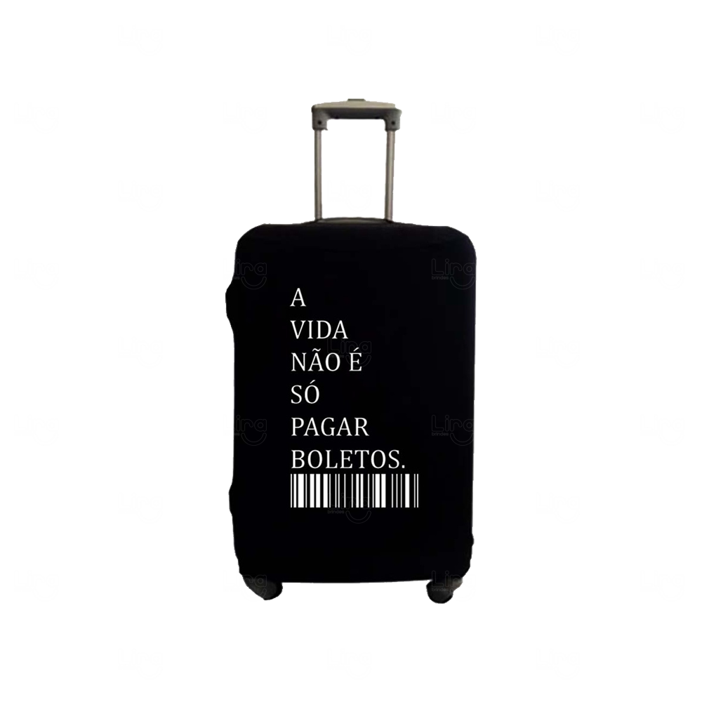 Capa de Mala de Viagem Personalizada - Tamanho G Preto
