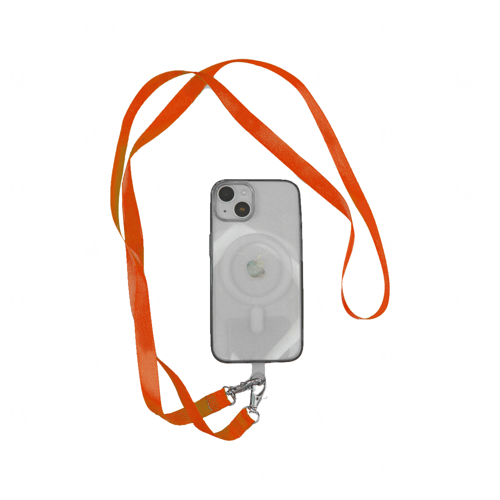 Salva Celular Personalizado em Tecido - 140 x 1,5 cm Laranja