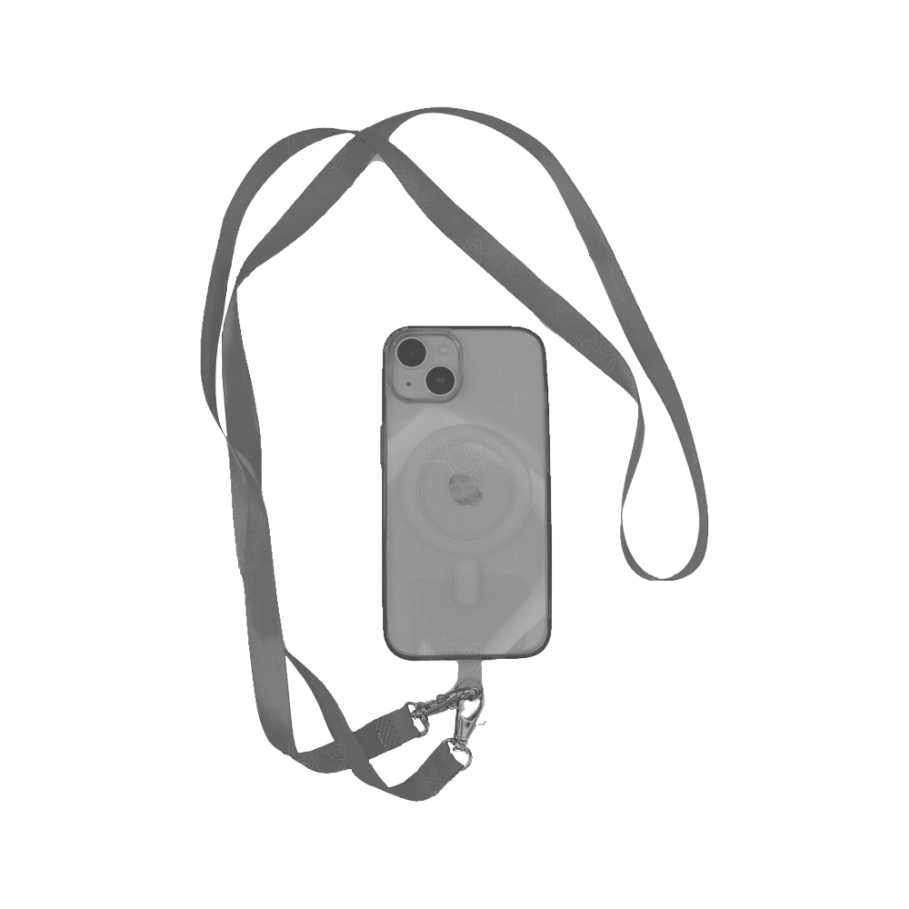 Salva Celular Personalizado em Tecido - 140 x 1,5 cm Cinza