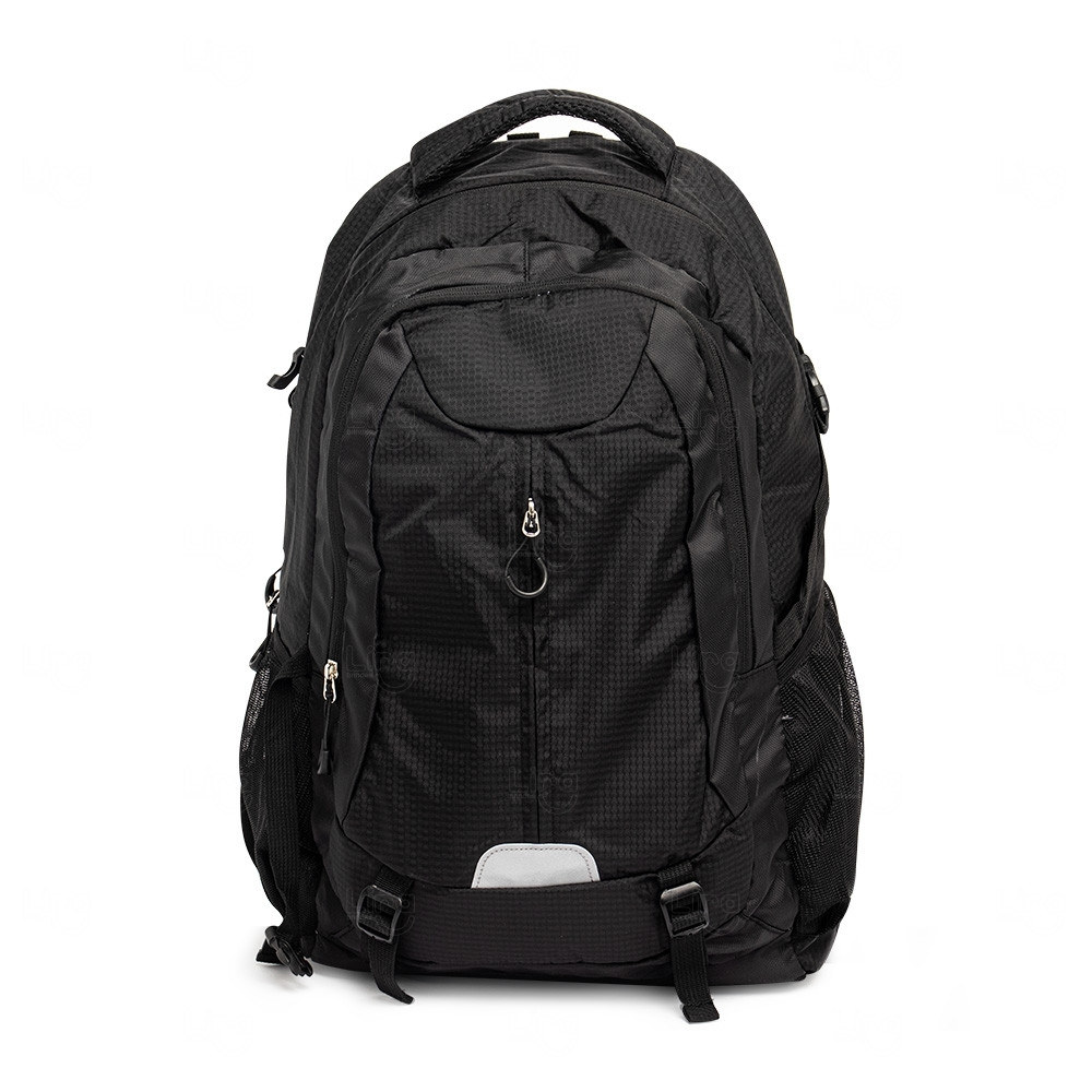 Mochila de Poliéster 43L com Apito Integrado Personalizada Preto