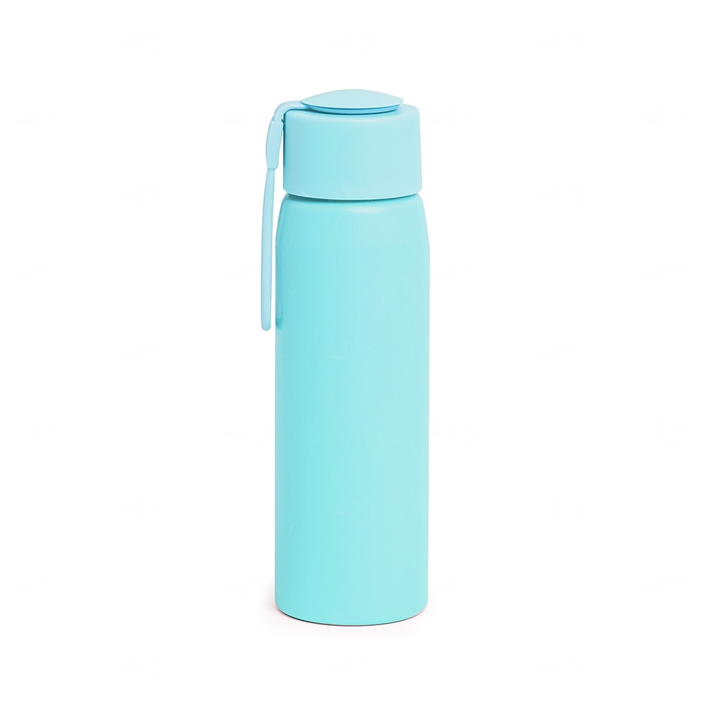 Garrafa de Alumínio Personalizada 600ml Azul Ciano