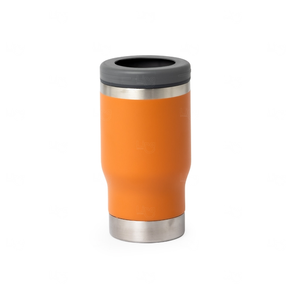 Copo Térmico Inox Multiuso 380ml Personalizado Laranja