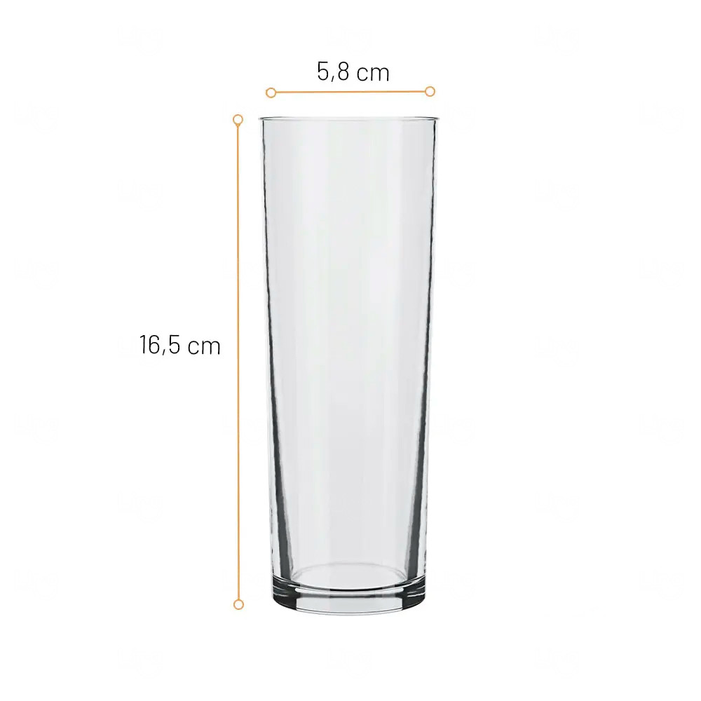 Copo de Vidro Tubo 300ml Personalizado 