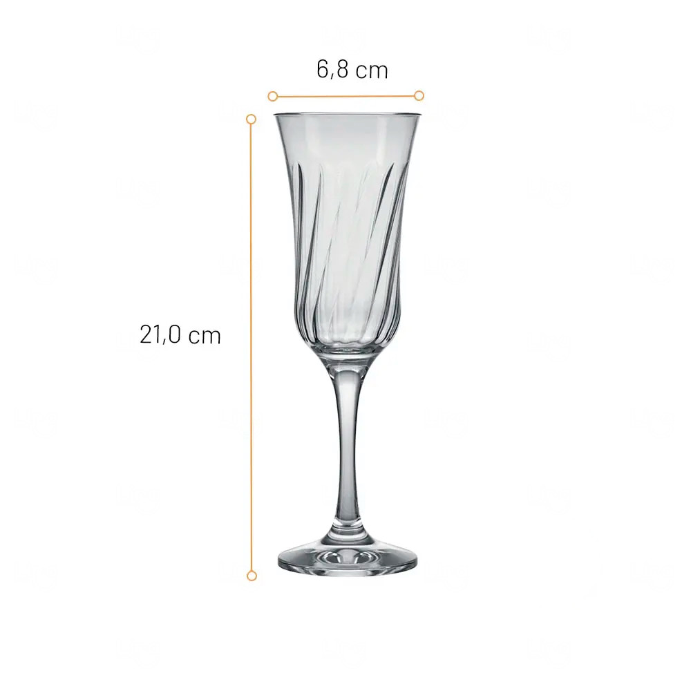 Taça de Vidro Flute 195ml para Champanhe Personalizada 