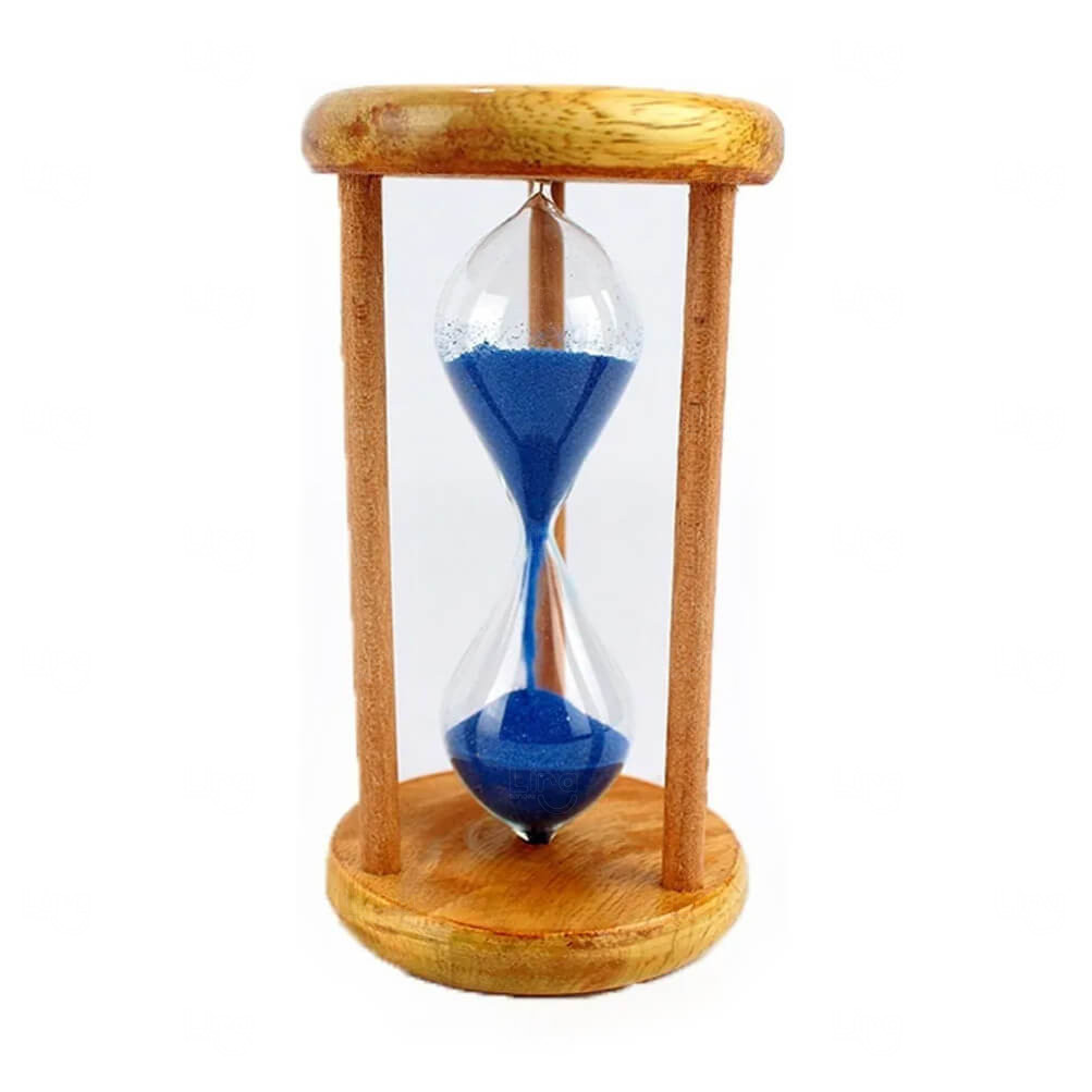 Ampulheta de Madeira Personalizada 10cm Azul