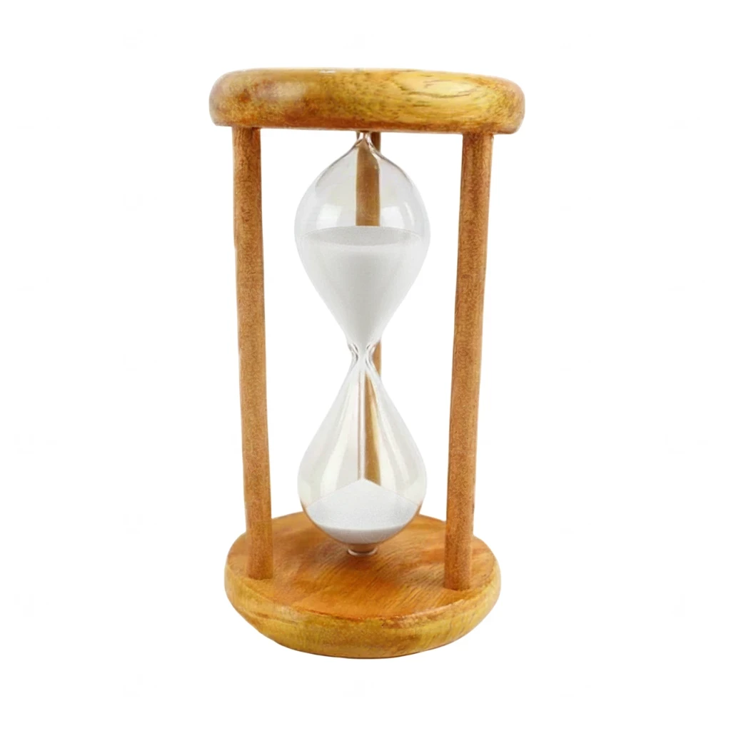 Ampulheta de Madeira Personalizada 10cm Branco