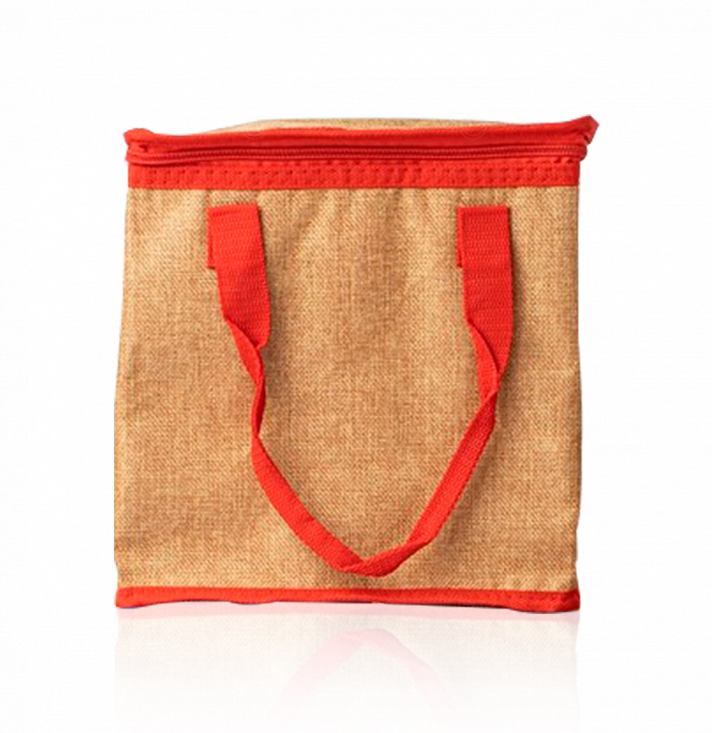 Bolsa Térmica Ecológica em Linho 10 Litros Personalizada Vermelho