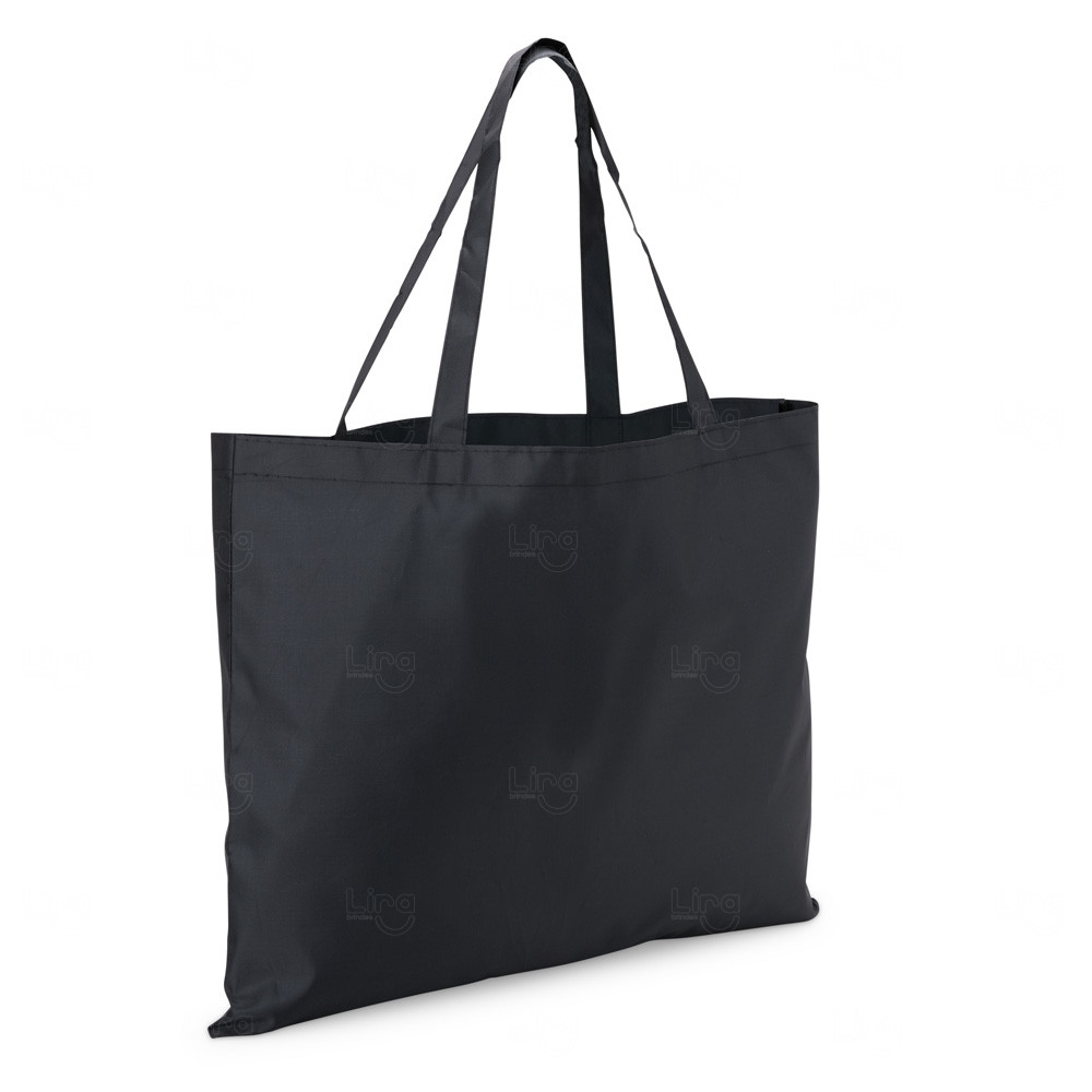 Sacola de Poliéster Preta Personalizada - 41 x 50 cm 