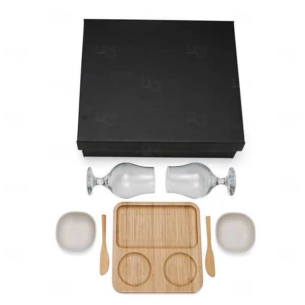Kit Petisco, Patê e Cerveja - 7 Peças - Personalizado Preto