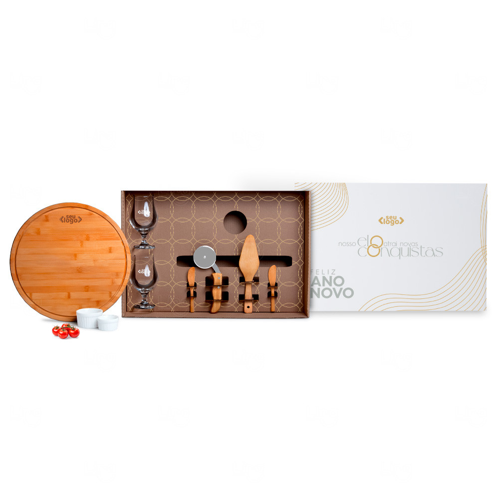 Kit para Pizza e Cerveja Personalizado - 9 Peças 