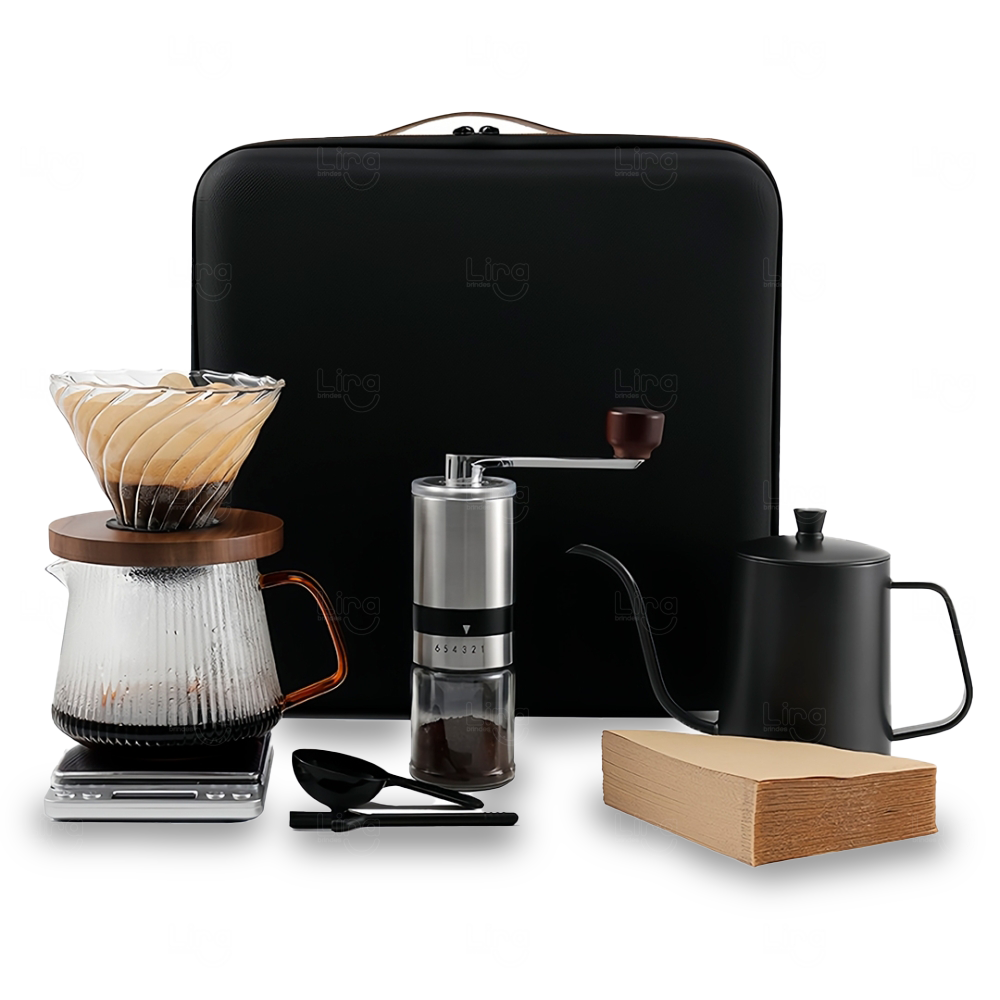 Kit Barista Café 9 Peças Personalizado Preto