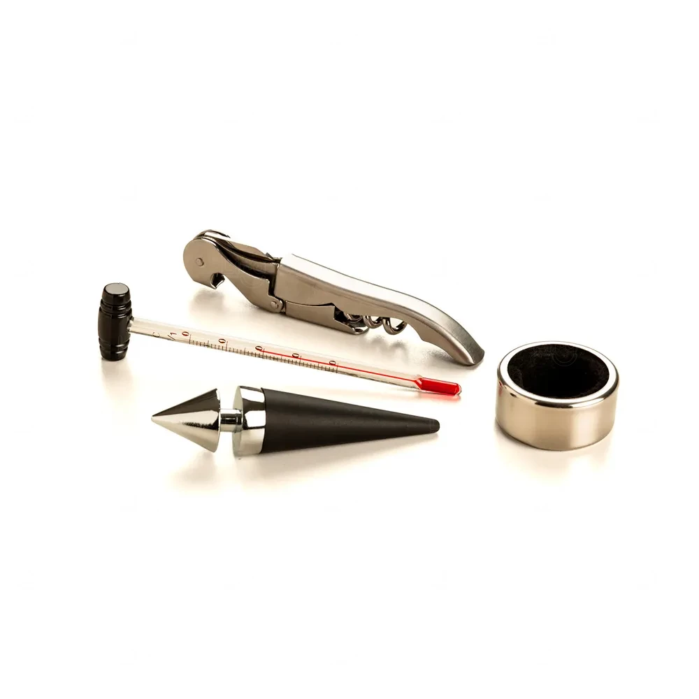 Kit Vinho 5 Peças com Estojo em Bambu Personalizado 