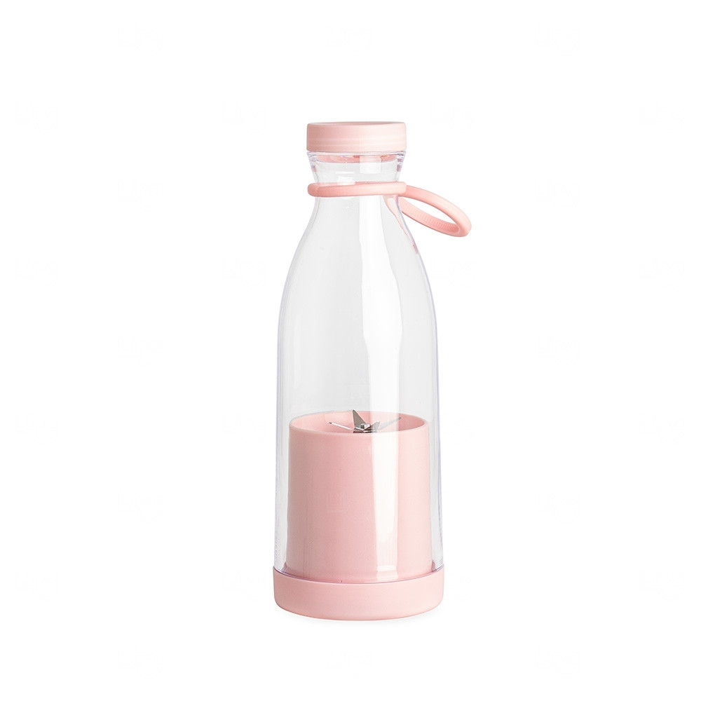 Garrafa com Misturador Portátil 380ml Personalizada Rosa