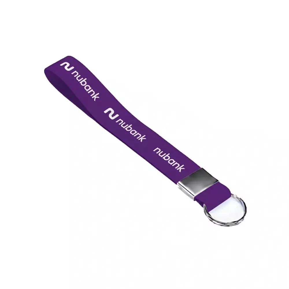 Chaveiro com Fita em Tecido Personalizado 