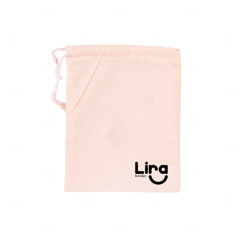 Saquinho de Algodão Ecológico Personalizado - 10 x 15 cm Cru