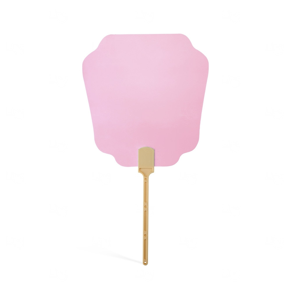 Leque de Papel com Alça Plástica Personalizado - 36,6x20cm Rosa