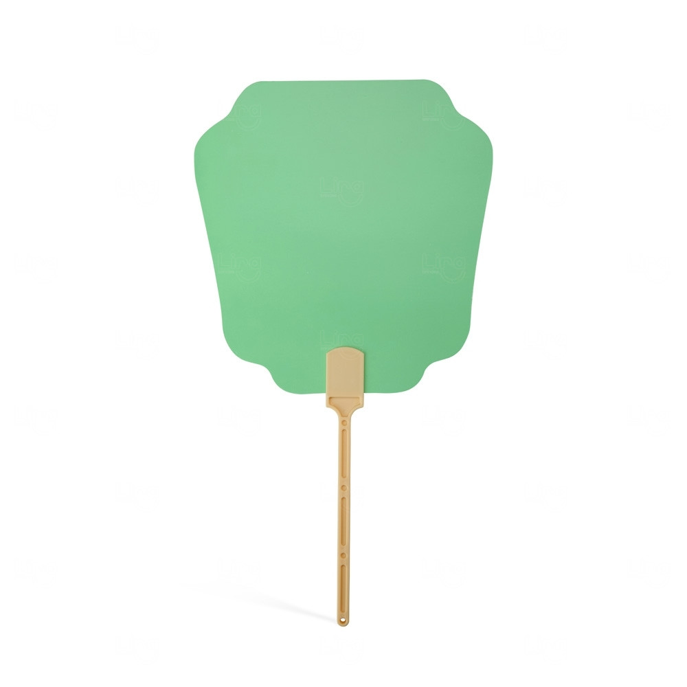 Leque de Papel com Alça Plástica Personalizado - 36,6x20cm Verde Claro