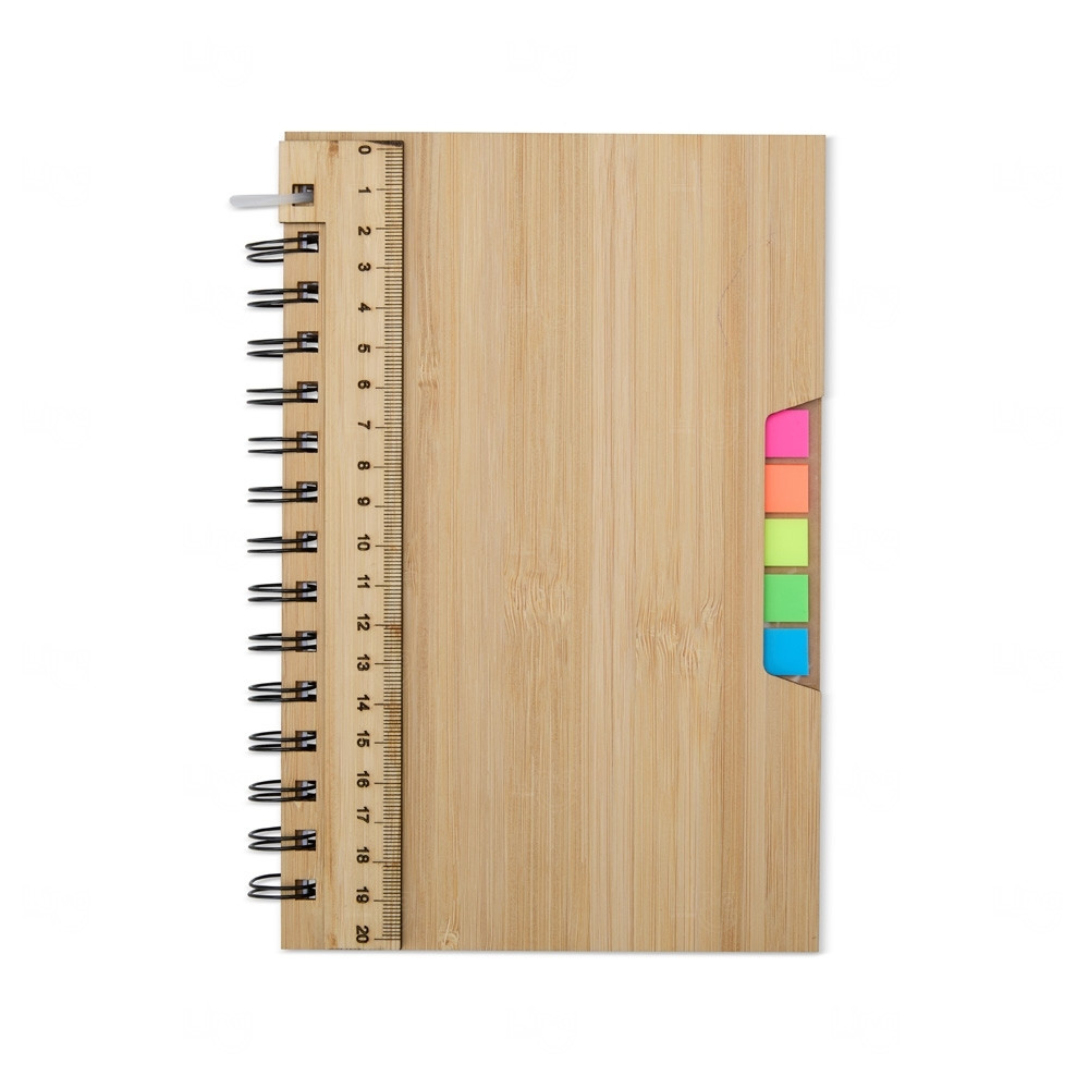 Caderno de Bambu com Régua Personalizado - 21x15cm Bambu