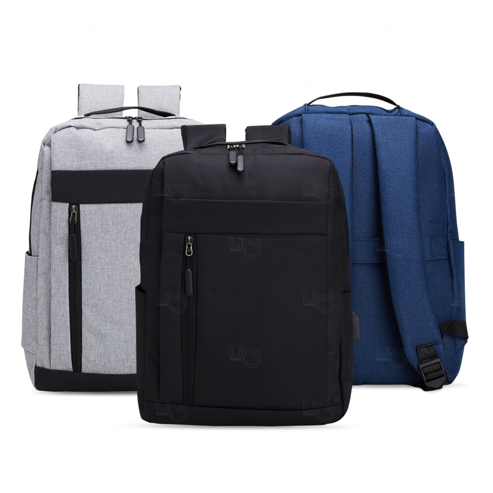 Mochila de Nylon  21L com USB Externo Personalizada 