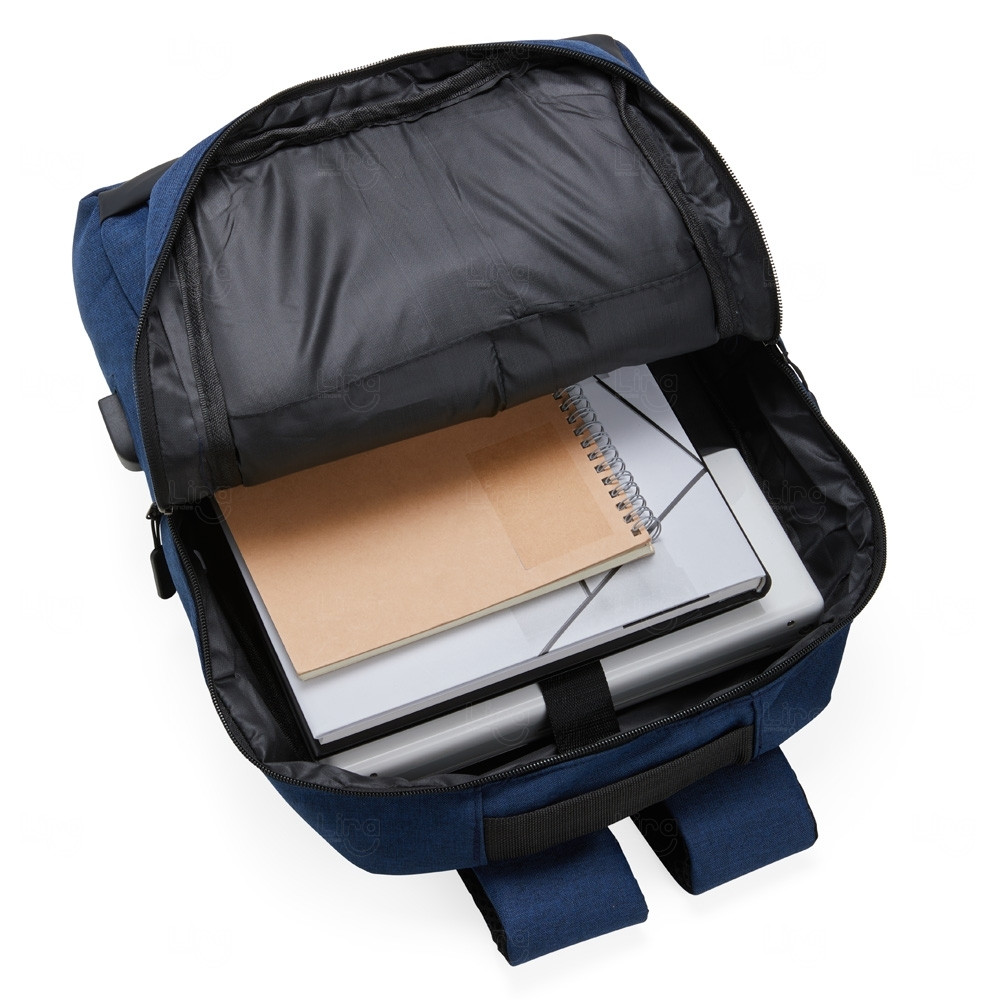 Mochila de Nylon  21L com USB Externo Personalizada 