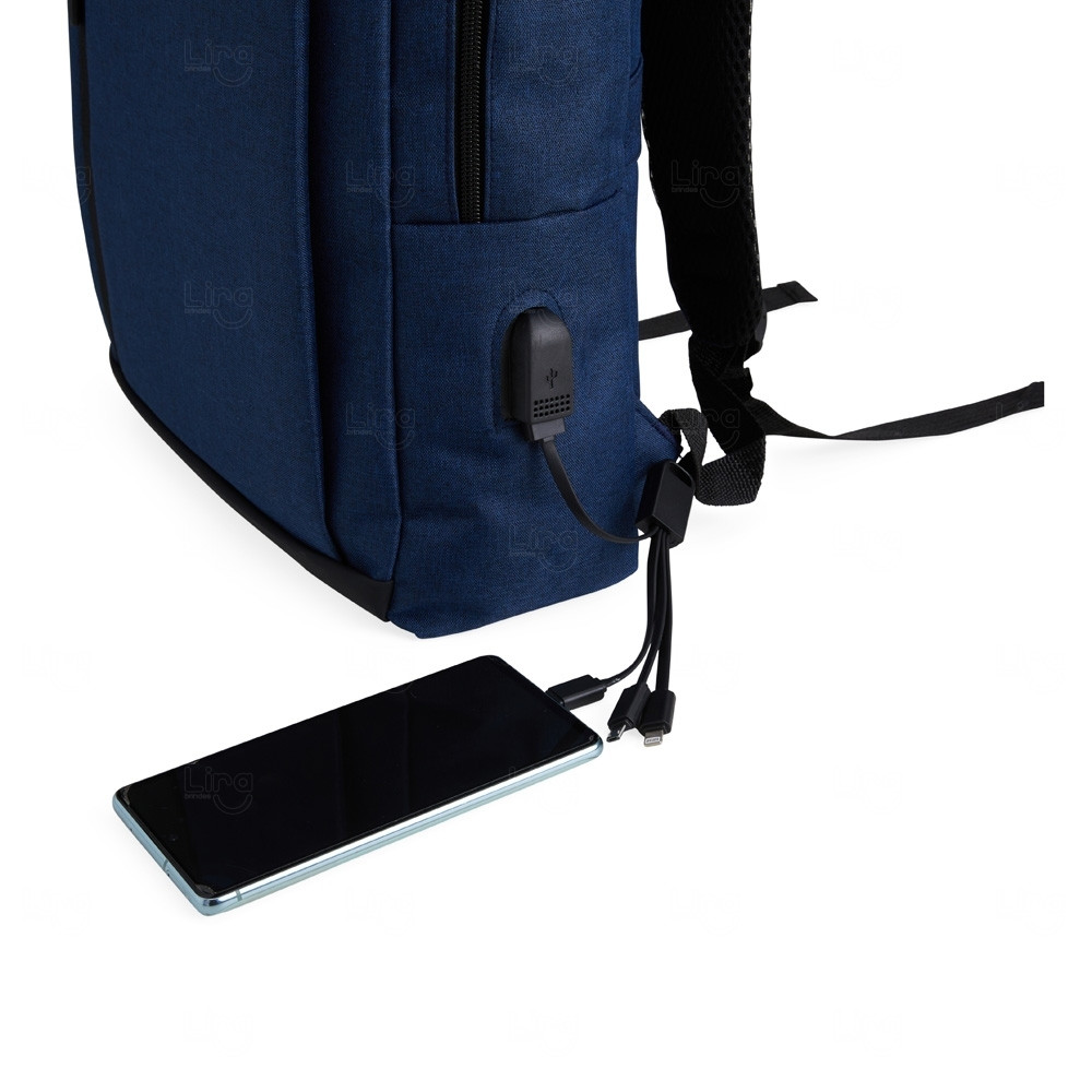 Mochila de Nylon  21L com USB Externo Personalizada 