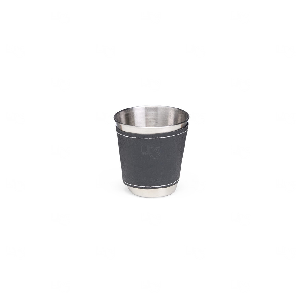 Kit Copos Inox 50ml com Case Personalizado - 4 peças Preto