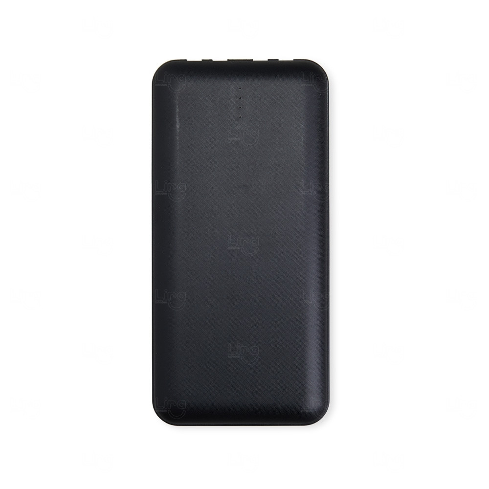 Power Bank com Lanterna e Multissaídas Personalizado - 10.000mAh Preto