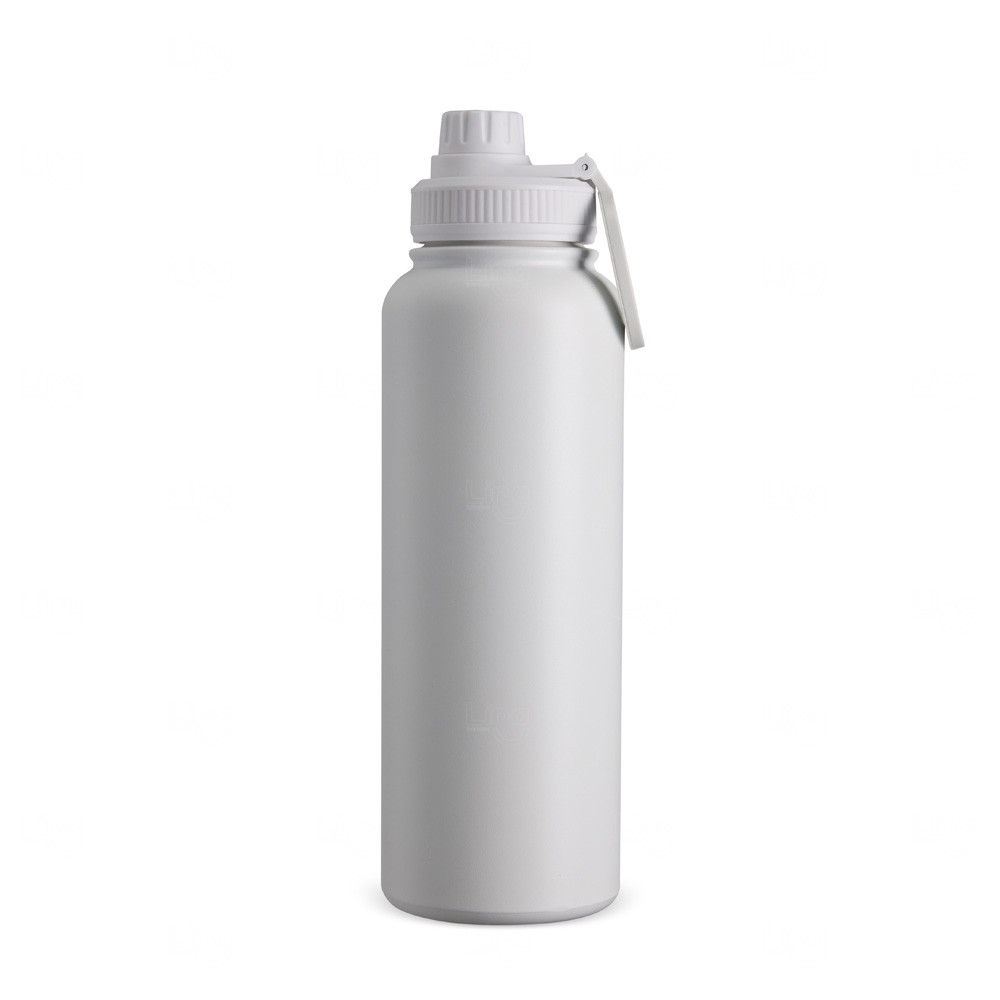 Garrafa Térmica Inox c/ Suporte para Celular Personalizada - 1,2L Branco