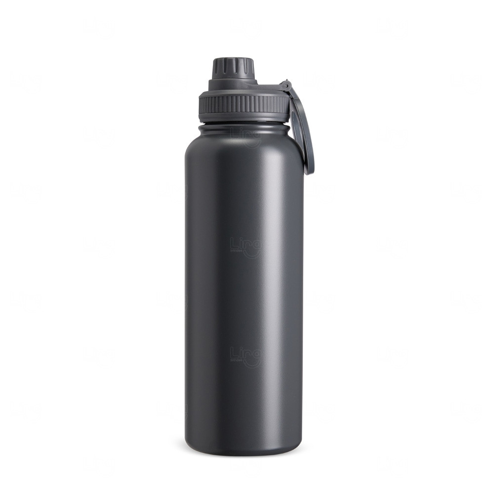 Garrafa Térmica Inox c/ Suporte para Celular Personalizada - 1,2L Chumbo