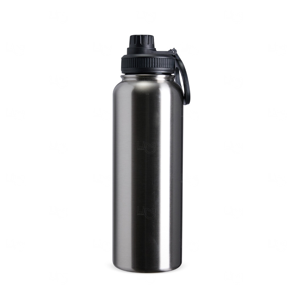 Garrafa Térmica Inox c/ Suporte para Celular Personalizada - 1,2L Inox