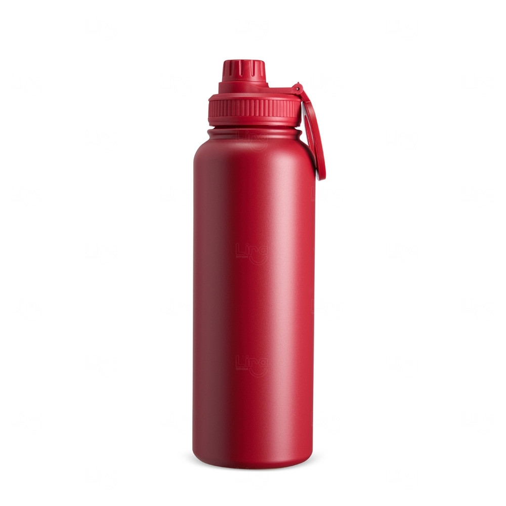 Garrafa Térmica Inox c/ Suporte para Celular Personalizada - 1,2L Vermelho
