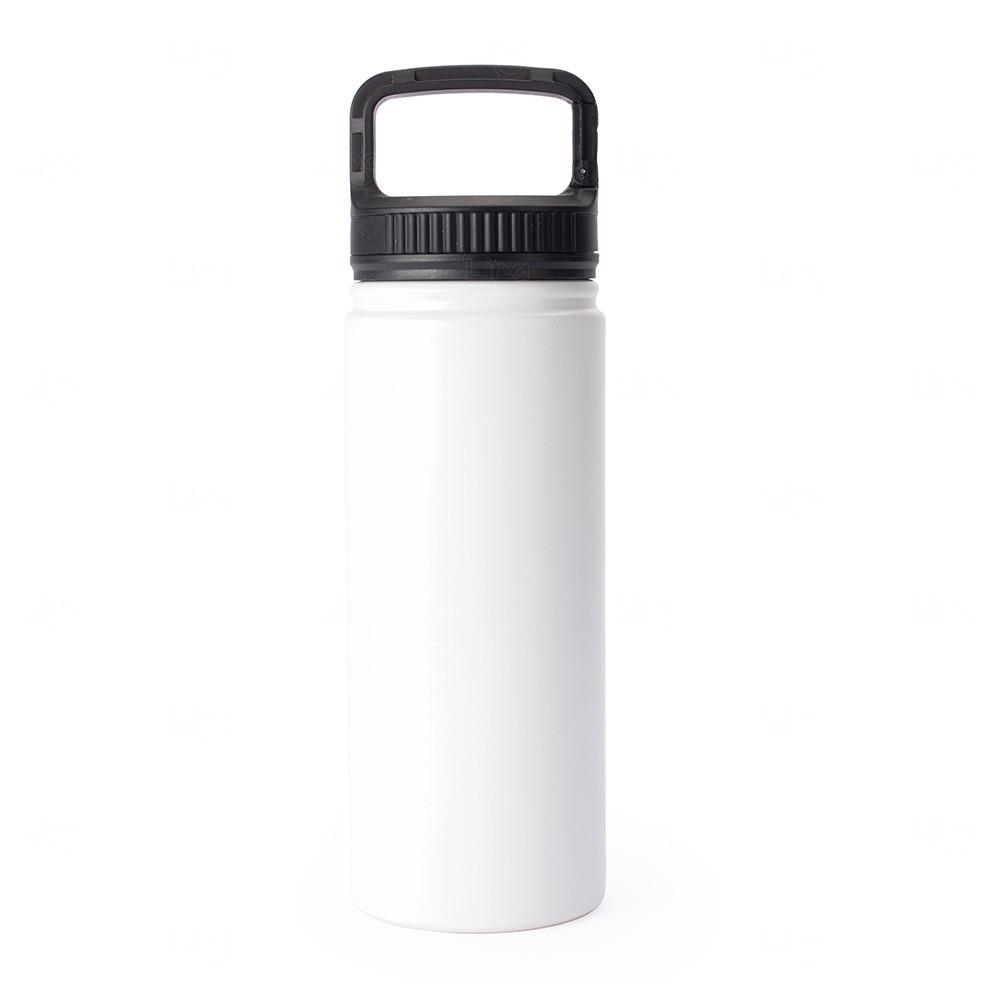 Garrafa Térmica Personalizada com Alça de Presilha - 500ml Branco