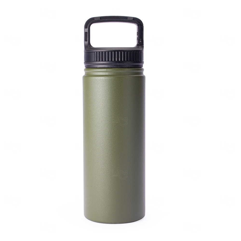 Garrafa Térmica Personalizada com Alça de Presilha - 500ml Verde